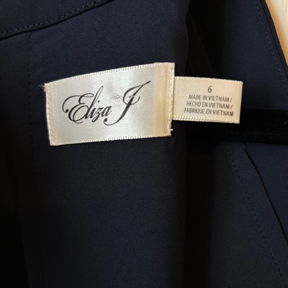 Eliza J Belted Navy Jumpsuit Wide Leg Sleeveless Size 6 NWOT - Picture 10 of 14